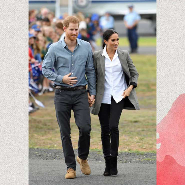 meghan markle pantalone e giacca