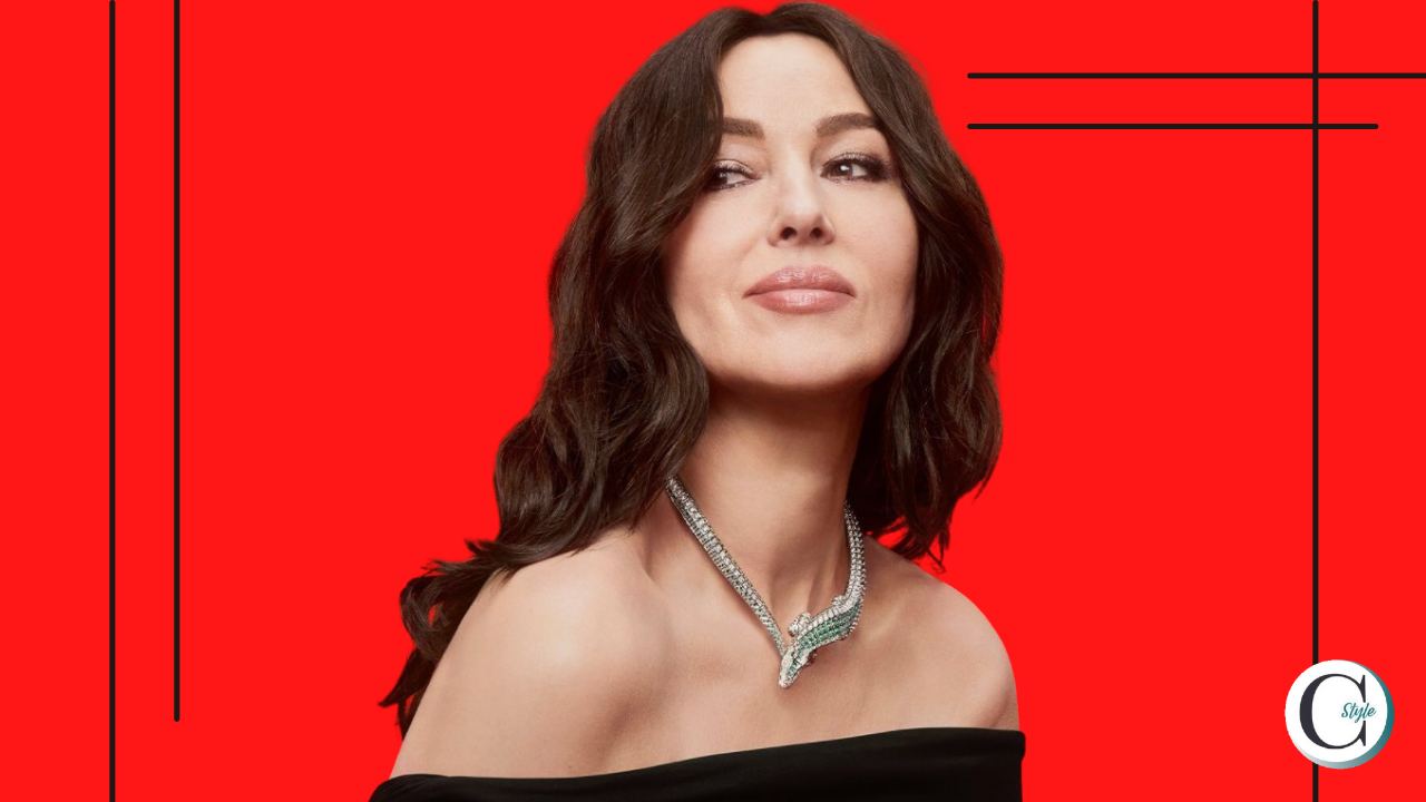 monica bellucci con giacca nera velluto