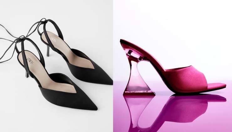 zara scarpe da cerimonia con lacci e sandalo fucsia