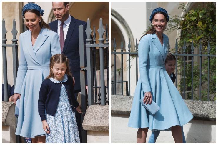 Kate Middleton in azzurro per Pasqua