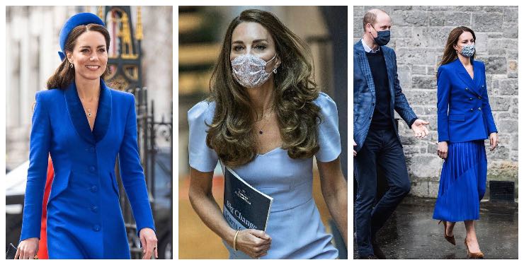 Kate Middleton in blu e celeste