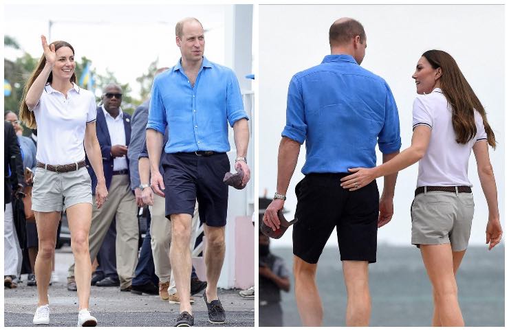 Kate e William in shorts regata