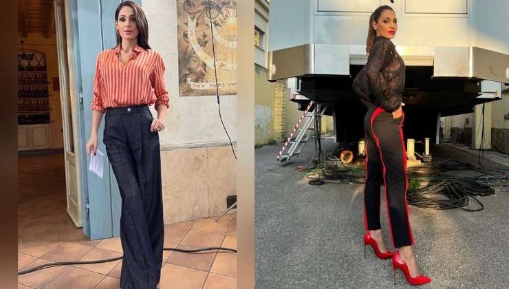 anna tatangelo camicia pantaloni 