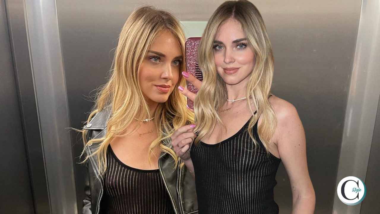 chiara ferragni indossa chiodo nero