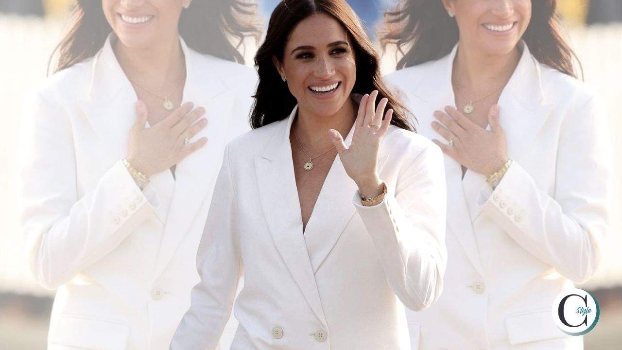 meghan markle completo bianco