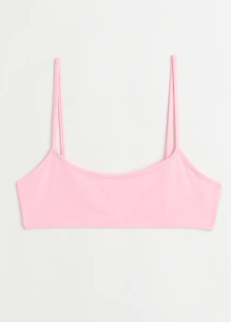 costume da bagno hem top rosa semplice