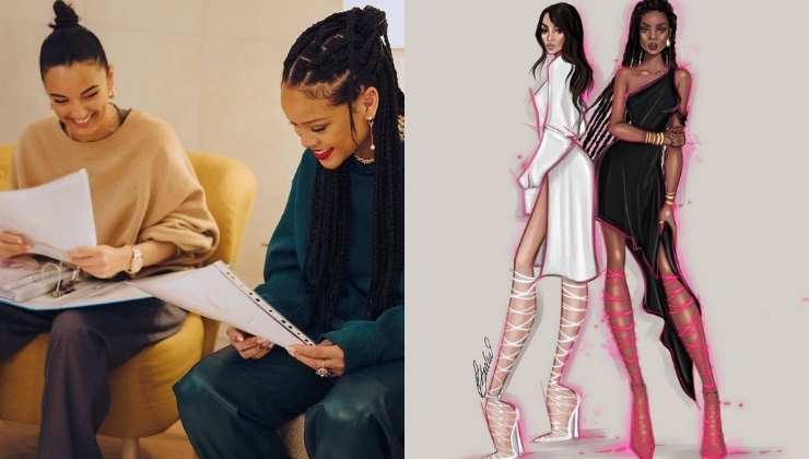 rihanna e amina muaddi scarpe