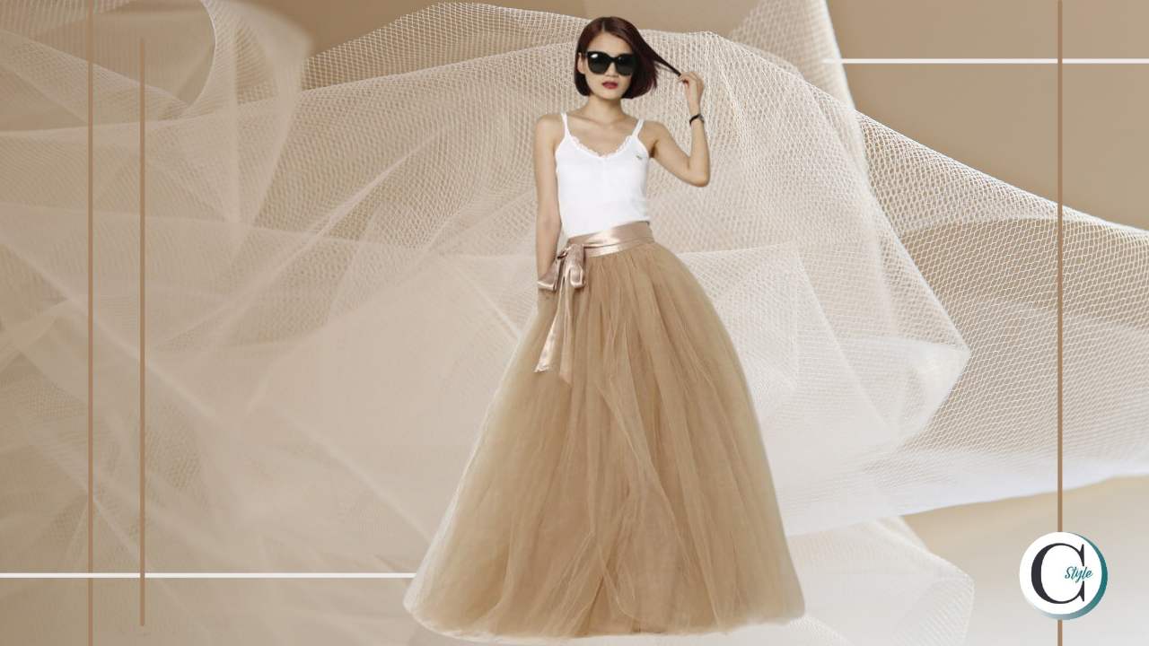 tulle gonna beige