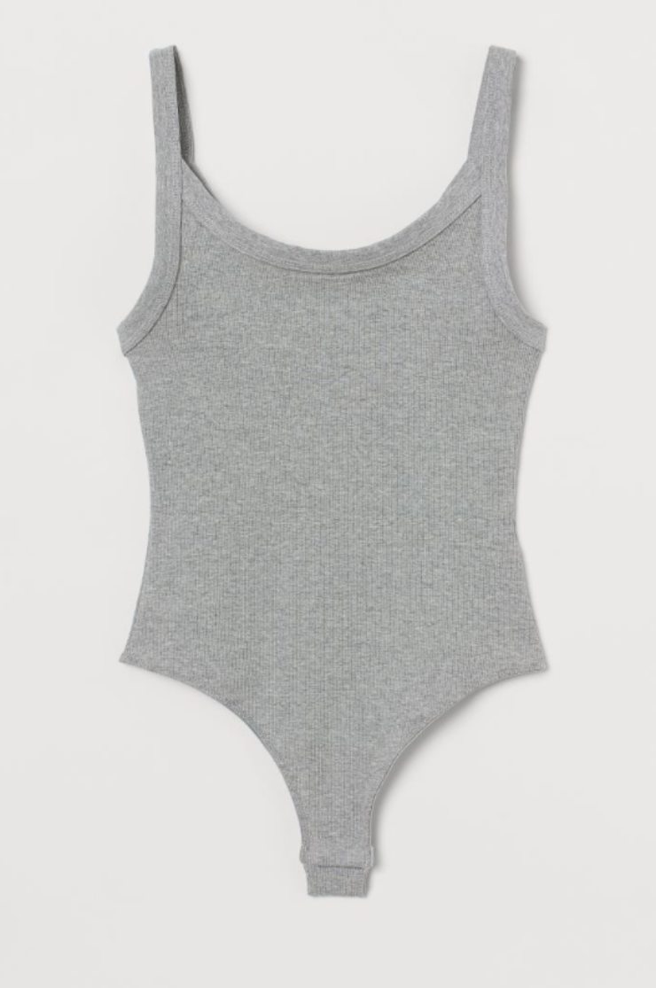 top body grigio hem