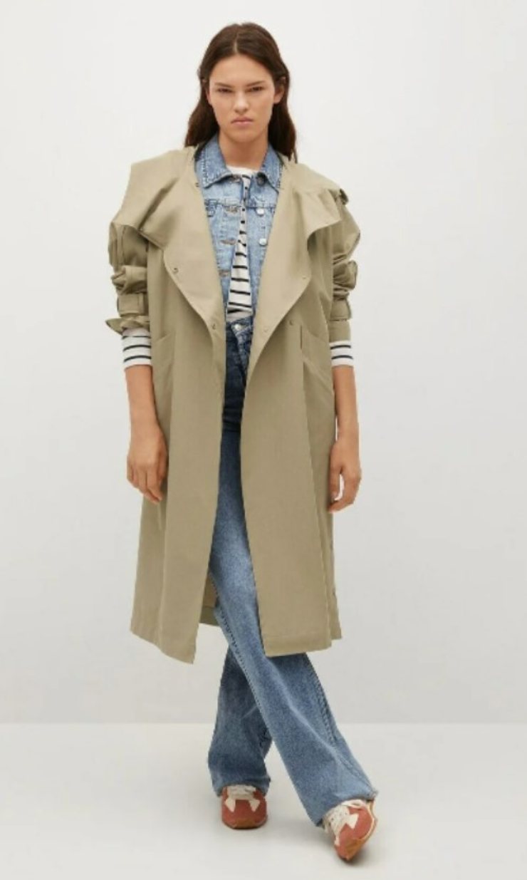 trench donna con maniche sbuffo