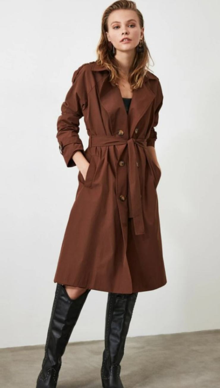 trench marrone donna