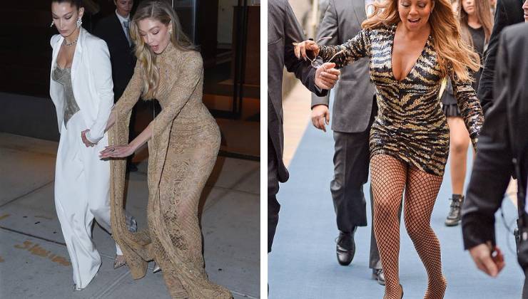 Gigi Hadid e Mariah Carey caduta