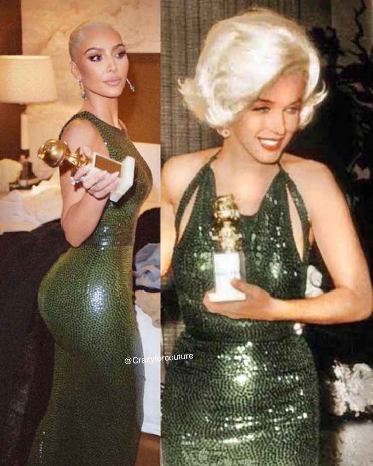 Kim Kardashian e Marilyn Monroe in verde