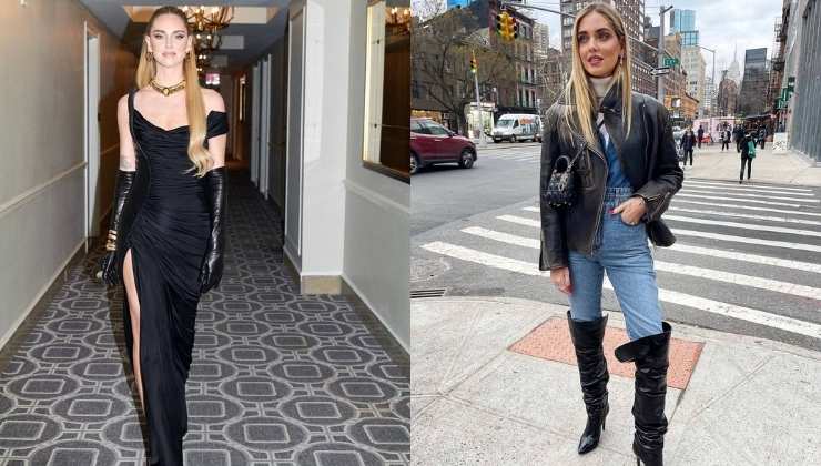 chiara ferragni look met gala e cappotto pelle