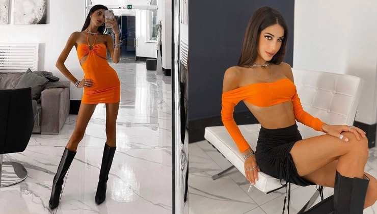 maria laura de vitis abito e crop top arancio