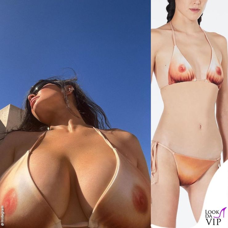 Kylie Jenner con bikini con capezzoli 