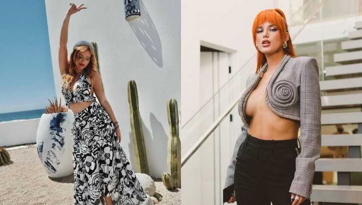 bella thorne crop jacket e stampe