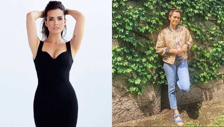 torrey devitto abito nero e giacca stampe