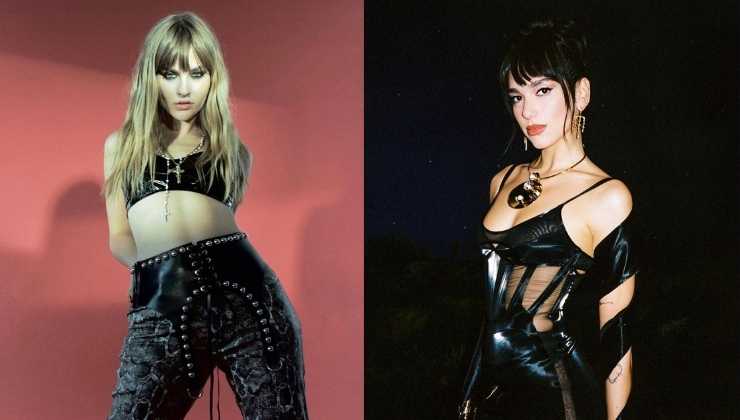 victoria e dualipa corsetto bondage