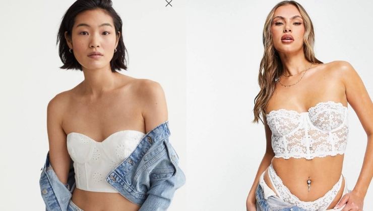 bustier pizzo bianco h&m ed asos 